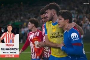 凌空抽射破门!小西蒙尼当选马竞vs贝蒂斯全场最佳球员